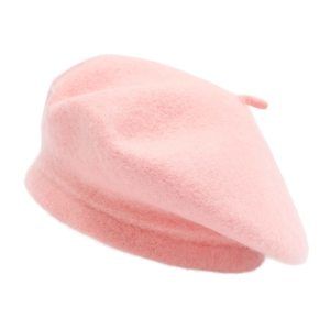 Wool French Beret Hat Solid Color Beret Cap For Women Girls (flesh Pink)🧐